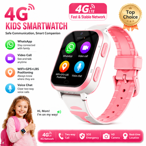 Montre connectée GPS pour enfants Android 4G LTE avec carte SIM, appels vidéo <span class=keywords><strong>WhatsApp</strong></span>, surveillance à distance, étanche, SOS, montre GPS pour enfants - Product Image 1