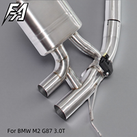 Silencieux intermédiaires arrière en acier inoxydable à longueur égale, compatibles avec les systèmes d'échappement Valvetronic BMW M2/M3/M4 G87/G80/G82 3.0T, pour un son profond et puissant.