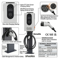 Cargador Rápido para Vehículos Eléctricos de 20KW CC, Estándar GBT, IP54, para Exteriores, 380V, Trifásico, con Soporte