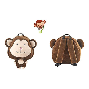 Zaino a Forma di Scimmia <span class=keywords><strong>con</strong></span> Testa Grande in Peluche Marrone, Ampio Spazio, <span class=keywords><strong>con</strong></span> Cerniera e Manico, per Bambini da 1 a 5 Anni - Product Image 4