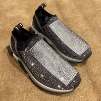 Baskets Portofino Haut de Gamme Incrustées de Diamants Gabbana, Chaussures de Luxe Brillant à Contraste DG pour Homme, Chaussures Décontractées