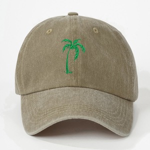 Gorra de Béisbol Vintage de Alta Calidad a Precio de Fábrica, de 6 Paneles, con Bordado de Palmera, para las Cuatro Estaciones, MOQ Bajo, Gran Venta - Product Image 2