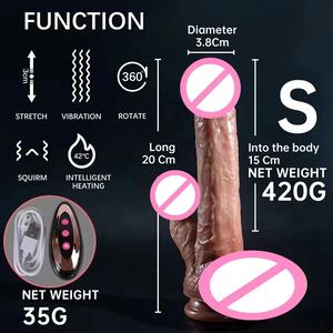 Pénis en silicone liquide haute simulation, électrique, télescopique, vibrant, chauffant, avec goût, rechargeable par USB, 475g, pour le flirt sexuel - Product Image 4