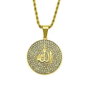 2020 New Hiphop Zinc Alloy Allah Name Pendant Gold Plated Religious Necklace