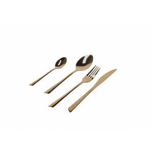 Set di posate in acciaio Franck, set di stoviglie da 24 pezzi in oro lucido - Product Image 1