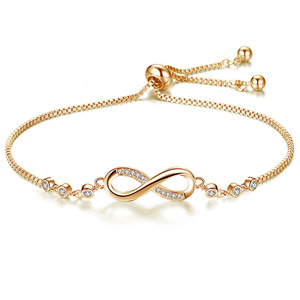 <b>Infinity</b> 8 Shape Micro Paved Zircon <b>Bracelet</b> Women Adjustable Drawstring Crystal S925 Silver Charm <b>Bracelet</b> Fashion Jewelry Gift - Product Image 3