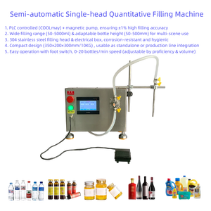 <span class=keywords><strong>Machine</strong></span> de <span class=keywords><strong>remplissage</strong></span> DC.B05 en acier inoxydable 304 - Remplisseuse de pâte liquide de qualité alimentaire 0-20 bouteilles/min - Product Image 2