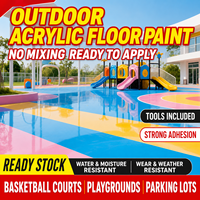 Peinture liquide pour sol en ciment de terrain de basket-ball en acrylique, application au pinceau, résistante au soleil, imperméable, extérieur, plusieurs couleurs