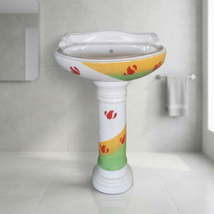 Lavabo sur pied en céramique Vinus pour projets hôteliers et de villas de luxe - Product Image 4