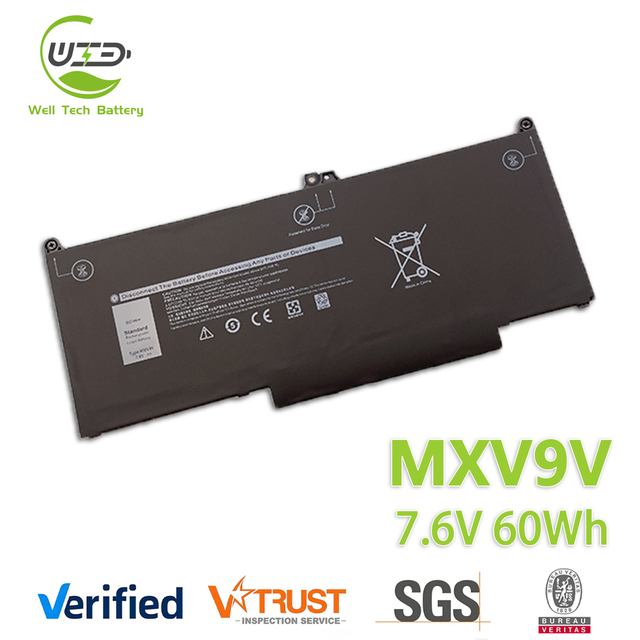 7.6V 60Wh MXV9V Laptop Battery for Dell Latitude 5300 5310 7300 7400 E5300 E5310 E7300 E7400 Series Inspiron 7300/7306 2-in-1