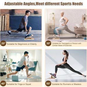 Planche inclinée en bois pliable à pied réglable 5 positions en bois de gymnastique professionnelle en gros - Product Image 5