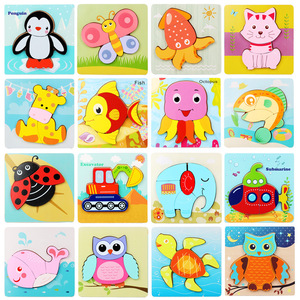 Juego de Rompecabezas <span class=keywords><strong>3D</strong></span> de Madera para Niños, Bloques de Construcción Educativos con Temática de <span class=keywords><strong>Animales</strong></span> y Transportes, y Tableros de Escenas - Product Image 4