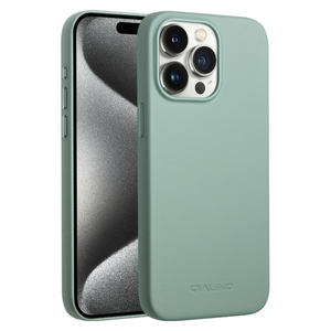 QIALINO Design personnalisé étui en cuir de téléphone fait à la main Snap On Back Cover pour iPhone 15 16 <span class=keywords><strong>Pro</strong></span> Max étui mince antichoc Magsafe - Product Image 1