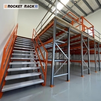 Estantería Metálica ROCKET RACK con Paneles de Acero y Madera, Estantería Industrial para Almacenes, Plataforma Industrial