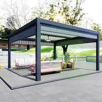 Pergola de jardin motorisée de style chinois en aluminium 16x16 pour terrasse, balcon et patio