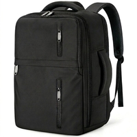 Sac à dos de voyage noir pour Ryanair, en velours, sous siège, 40x30x20, 24L, avec poche humide, compatible ordinateur portable 15,6 pouces