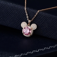 Collier Mickey en argent pur S925 sur mesure, professionnel, élégant, luxe léger, design de niche et haut de gamme