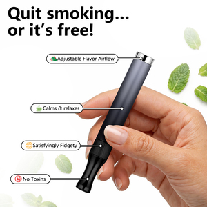 Space Grey Metal Breathing Stick Smoking Cessation Aid Deep Breathing <b>Trainer</b> Lung Expansion Tool Panic Attack Shield - Product Image 4