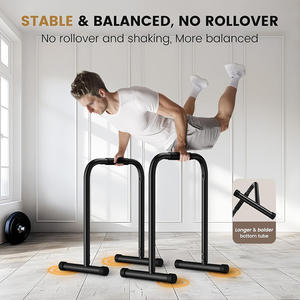 <span class=keywords><strong>Barra</strong></span> paralela portátil de acero grueso estable y resistente, ejercicio de <span class=keywords><strong>calistenia</strong></span> en casa, estación de soporte de inmersión ajustable, barras de inmersión - Product Image 2