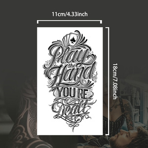 Tatuaje Temporal de <span class=keywords><strong>Media</strong></span> <span class=keywords><strong>Manga</strong></span>, Letras Góticas Artísticas, Tatuaje Semipermanente Impermeable, Dura 2 Semanas, Tatuaje Herbal para Brazo - Product Image 2