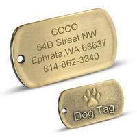 Badge militaire personnalisé, forme sur mesure, médailles d'identification pour chien en laiton, étiquettes personnalisées avec nom d'animal de compagnie
