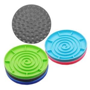 Round Slow Feeder Pet Food Bowl Slow Eating Plate Non Slip Raised Premium Silicone Slow Feeder Dog Bowl - Product Image 1