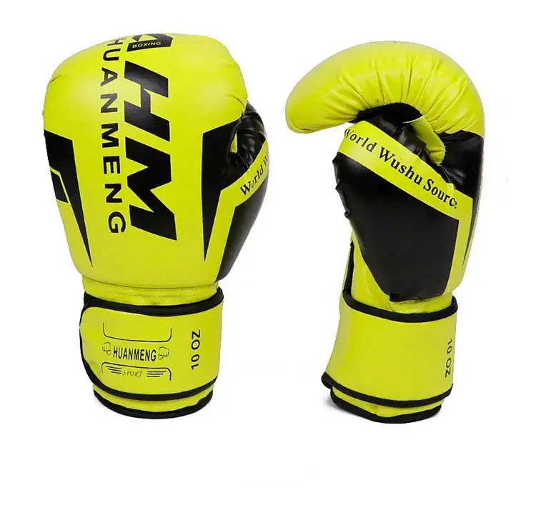 Luvas de boxe profissional de couro personalizadas com logotipo de gêmeos por atacado para mulheres com design preto