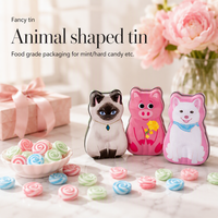 Boîte d'emballage en métal personnalisée en forme d'animal de qualité alimentaire pour bonbons durs, chewing-gums, menthes et mini-chocolats – Vente en gros