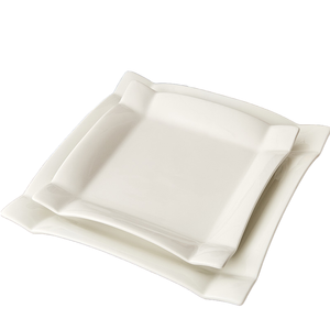Assiettes de restaurant contemporaines en porcelaine blanche carrée de marque <span class=keywords><strong>FENN</strong></span>, écologiques et durables, prix de gros, mariages, entreprises - Product Image 1