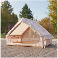 Tente gonflable portable en tissu Oxford de 6,3 mètres carrés avec deux portes et un grand hublot