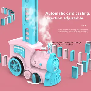 Großhandel automatische domino-Dominosteine, die Dampf rauchen, werden automatisch in den Zug Spielzeug für Kinder pädagogische, Spielzeug hersteller