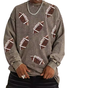 Sudadera de Lentejuelas con Diseño de Fútbol Americano para Fanáticos Universitarios, Tendencia para el Día del Partido |   Colección Elite Varsity Boutique, Fabricación de Ropa Deportiva Personalizada - Product Image 1