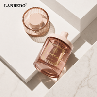 Nouvelle conception de flacon de parfum en verre vide de luxe, 30 ml, 50 ml, 100 ml, flacon de parfum rond transparent unique avec bouchon en plastique