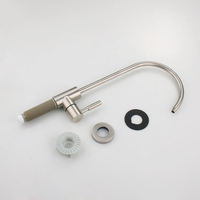 Robinet de cuisine monocommande en acier inoxydable avec filtre céramique pour système RO, purification d'eau froide, rotation à 360 degrés, facile à utiliser