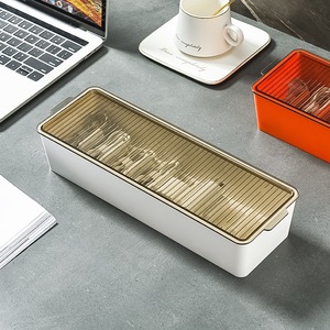 กล่องเก็บของพลาสติกพร้อมฝาปิดใสทรงสี่เหลี่ยมผืนผ้ากล่องจัดเก็บสายเคเบิ้ล - Product Image 3