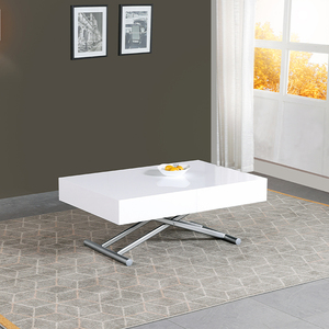 <span class=keywords><strong>Table</strong></span> à manger extensible et réglable en hauteur, <span class=keywords><strong>blanc</strong></span> brillant, gain de place, pour appartement - Product Image 3