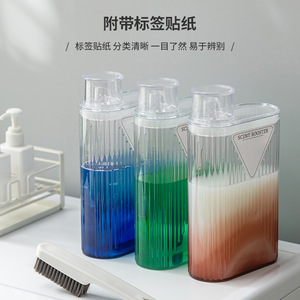 Transparent Liquid Soap Dispenser Manual Pump 500Ml For Bathroom Shampoo Shower Gel Storage Container With Label Sticker - Product Image 1