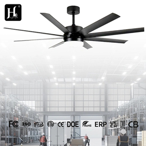Ventilateur de plafond à LED noir de 72 pouces, grande vitesse de ventilation, réversible, avec lampe et télécommande - Product Image 3