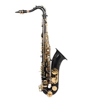Bb Professional Tenor Saxophone Brass Body Bakelite Head Black Nickel Gold Finish B Flat Woodwind Musical Instrument for