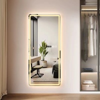Miroir de salle de bain intelligent à LED mural, grande taille, miroir TV avec lumière réglable