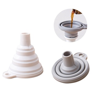 Funil dobrável personalizado do silicone do produto comestível do funil do silicone da cor para o funil dobrável portátil da transferência líquida do óleo - Product Image 1
