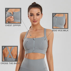 <span class=keywords><strong>Soutien</strong></span>-<span class=keywords><strong>gorge</strong></span> de sport à impact élevé pour femmes S-5XL grande taille avec fermeture éclair avant - Product Image 1