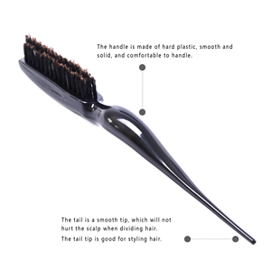 Brosse à cheveux professionnelle pour salon, vente chaude, poils noirs, peigne en plastique pour coiffure, outil de coiffage, peigne à queue, brosse à gros ventre pour - Product Image 4