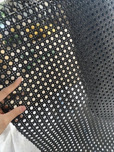 Gran oferta, Material tejido de ratán de caña sintética gris oscuro, rollo de malla de plástico liso ajustable para proyectos de muebles DIY, reutilizable - Product Image 6