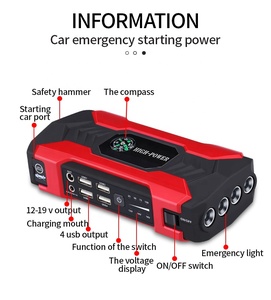 Multifuncional Jump <span class=keywords><strong>Starter</strong></span> Auto Powerbank Arrancador Batería Coche Auto 10000mAh Salto portátil - Product Image 4