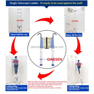Échelle télescopique industrielle portable en <span class=keywords><strong>aluminium</strong></span> bleu 6063, capacité de charge 150 kg, <span class=keywords><strong>5</strong></span>-15 <span class=keywords><strong>marches</strong></span>, prix FOB compétitif Ningbo - Product Image 3