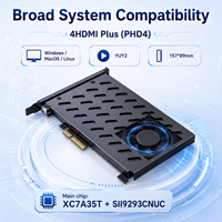 Carte de capture HDMI interne 4 canaux 4K*60Hz, PCIe 2.0 X4, enregistrement 1080P*60Hz, triple mode, boîtier en aluminium pour Win/Mac/Linux