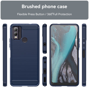 Fibra de carbono de calidad HQ para <span class=keywords><strong>Nokia</strong></span> C110 C300 C12 C12 + C32 G22, funda protectora de silicona TPU Original a prueba de golpes - Product Image 3