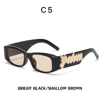 2023 mode hommes femmes lunettes de soleil rectangulaires carrées noires petit cadre Steampunk lunettes de Protection UV pour l'extérieur 2023