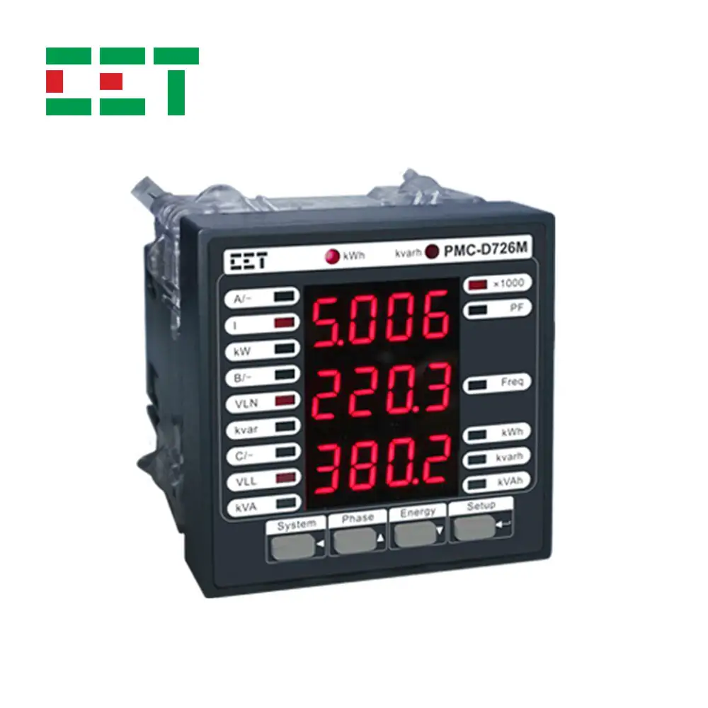 CET PMC-D726M 5A(6A) 72*72 LED/LCD Triphasé Compteur de Fréquence Numérique Multifonction Compteur RS485 modbus